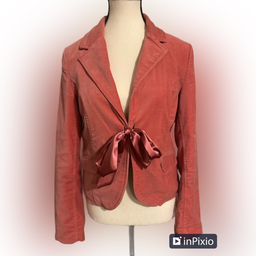Old Navy "Velvet" Soft Rose Women's Blazer with Bow Fastener SZ S